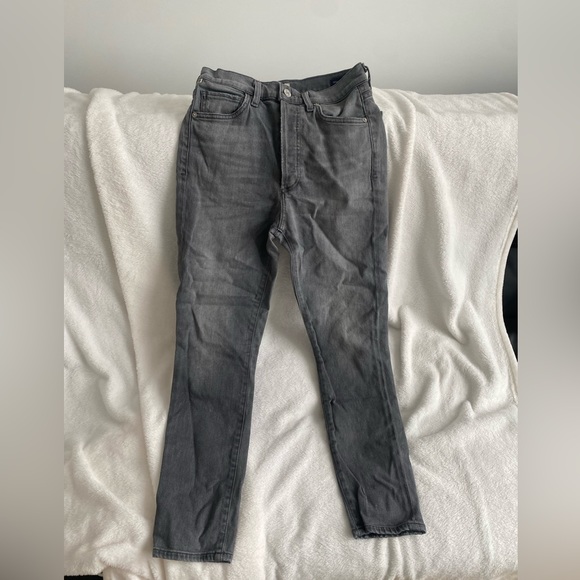 HGH RISE SLIM ANKLE GREY JEANS - Picture 2 of 6